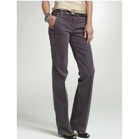 J.Crew Pants Women 24 Short Grey Favorite Fit Corduroy Bootcut Flare Cotton - Picture 1 of 8